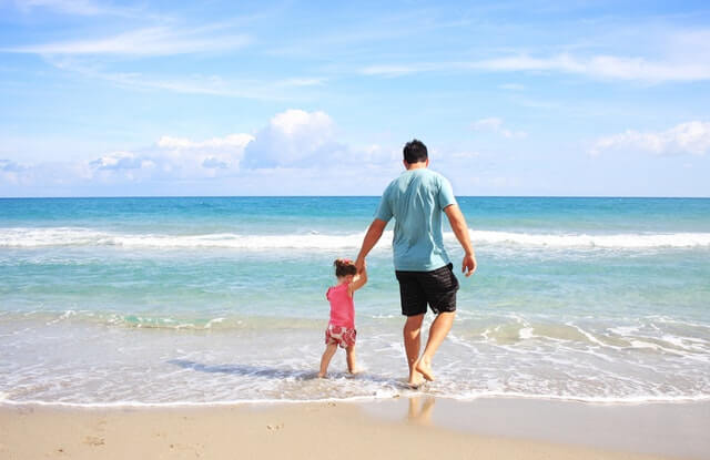 Father Daughter on beach